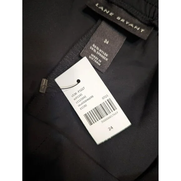 Lane Bryant Wide Leg On The Go Mid Rise Draped Trouser Pants Black Size … - Picture 8 of 12